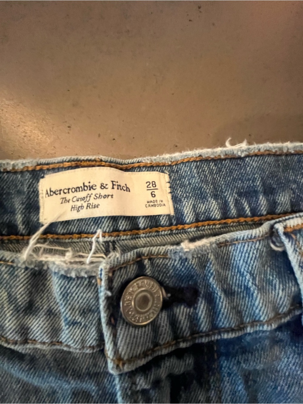 Abercrombie & Fitch Distressed Light Blue Denim Shorts - Picture 2 of 3